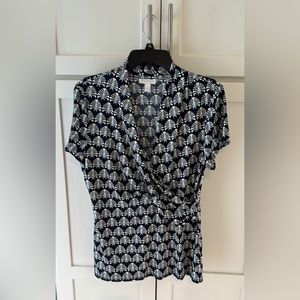 Patterned crossover top by Charter Club size L